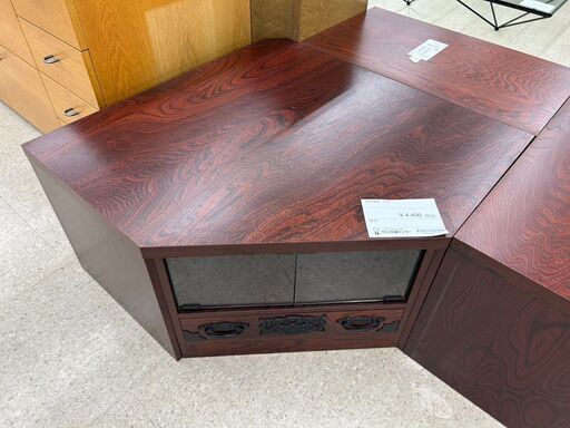 ★ジモティ割あり★ 時代家具 テレビ台 赤茶 H44.7×D87.8×W120 クリーニング済み TJ9359