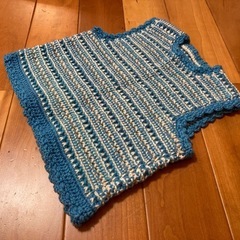 キッズ用ベスト　手編み　魔法の1本針