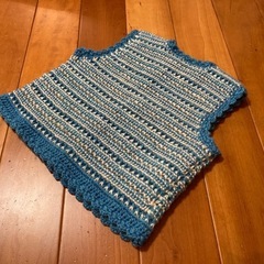 キッズ用ベスト　手編み　魔法の1本針の画像