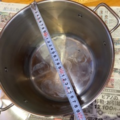 ステンレス寸胴鍋　中古品　28センチの画像
