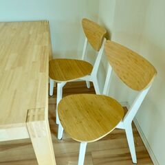 IKEA 無垢材 ダイニングセット ダイニングテーブル＆椅子 の画像