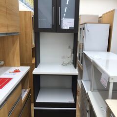 ★ジモティ割あり★  食器棚 ブラウン＆ホワイト W59×D51...