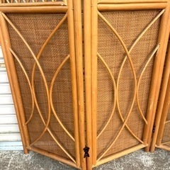 パーテーション 間仕切り 4連 折りたたみ式　ラタン 藤 の画像