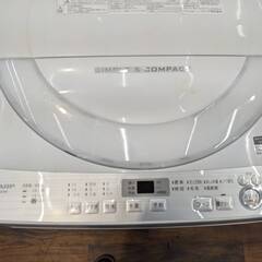SHARP シャープ 全自動洗濯機 6.0kg 穴なし槽 時短コース シワ抑えコース ES-GE6B-W 家電 18年