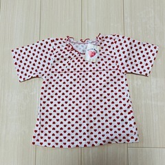 【新品】女児 女の子 半袖 パジャマ 子供用パジャマ ハート柄 3点100の画像