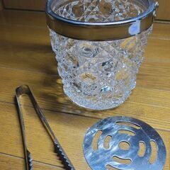 ガラス製アイスペール(氷入れ)　トング付きの画像