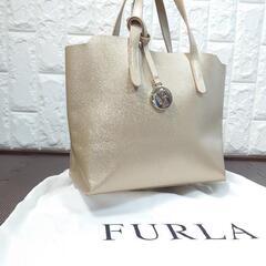 【美品】FURLA　ハンドバッグ　シャンパンゴールド