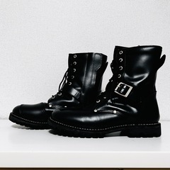 AVIREX U.S.A.(アビレックス)  AV2100 YAMATO(ヤマト)  バイカー革製スタイルブーツ BLACK ブラックの画像