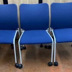 3脚セット　キャスター脚　布張り ビジネスチェア　デスクチェア　...