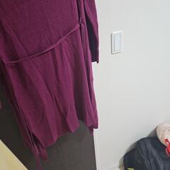 カーディガン　ロング　パープル　F　の画像