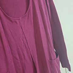 カーディガン　ロング　パープル　F　の画像