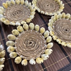 綺麗な貝殻のコースター６枚セット南国のカフェの画像