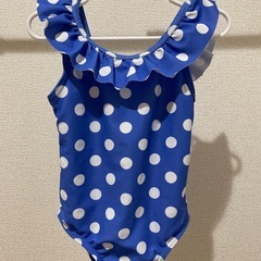 女の子 水着 サイズ80 青色 水玉