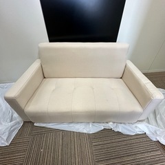 2人掛けソファ　ソファ　ホワイトの画像