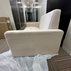 2人掛けソファ　ソファ　ホワイトの画像