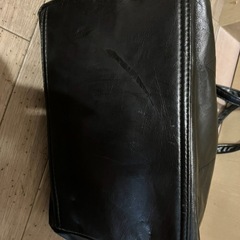 黒×リボン×ビジュー付きかわいいマットなトートバッグの画像