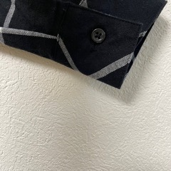 【美品】AZUL by moussy/ロングシャツS(黒チェック)の画像