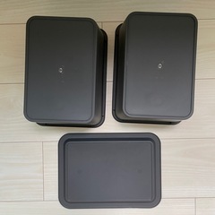 【交渉中】収納ケース　2個セット　蓋つき　黒　収納ボックスの画像