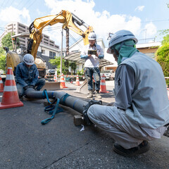 現場作業員　水道工事の画像