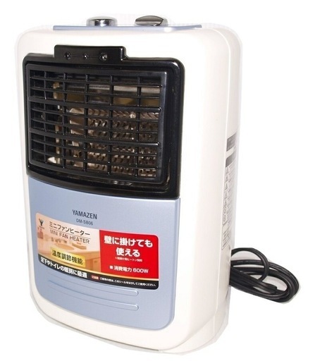 【超美品‼️】山善 YAMAZEN ミニファンヒーター 温度調節可能 転倒OFF