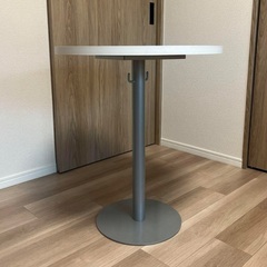 【中古美品】LOOKITルキット/ラウンドテーブル（白/ホワイト)
