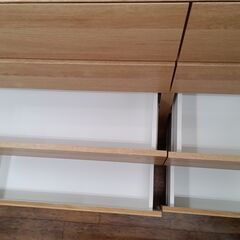 ★ジモティ割あり★  チェスト ベージュ H92×D42×W119 クリーニング済み MT2752の画像