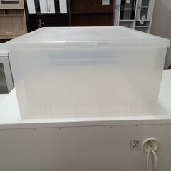 ★ジモティ割あり★  衣装ｹｰｽ ホワイト×クリア H24×D55×W44 クリーニング済み MT2757の画像