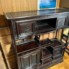 美品　黒檀　飾り棚　和　床の間　インテリア　家具　和モダン　インテリア【取りに来ていただける方限定】の画像