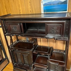 美品　黒檀　飾り棚　和　床の間　インテリア　家具　和モダン　インテリア【取りに来ていただける方限定】の画像
