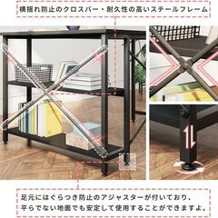 【新品】L字デスク パソコンデスク ブラウン 120奥行き x 90幅 x 74高さ cmの画像