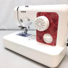 ss6890　ブラザー 電子ミシン ELU5813 ホワイト×ピンク 取扱説明書付 brother 家庭用ミシン コンパクト 軽量 白 電動ミシン 裁縫 縫物 ハンドメイド 手芸 ミシン 中古の画像