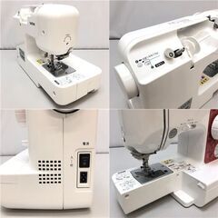 ss6890　ブラザー 電子ミシン ELU5813 ホワイト×ピンク 取扱説明書付 brother 家庭用ミシン コンパクト 軽量 白 電動ミシン 裁縫 縫物 ハンドメイド 手芸 ミシン 中古の画像