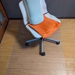 【一部割れあり】デザインチェア×透明マットセット　テレワークに最...