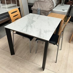 大理石ダイニングテーブル 3点セット 大阪市近郊配送無料✨