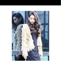 RESEXXY ループ編みニットジャケット キャメルの画像