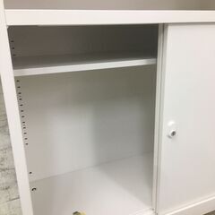 中古　極美品　生興　業務用カウンター　ハイカウンター　受付カウンター　オフィスカウンター　スチールカウンター　A4対応　引き戸/引き違い戸　NSシリーズ　W900×D450　鍵付　ホワイト/ナチュラル　日本製　愛知　一宮市　江南市　稲沢市　岩倉市　名古屋　岐阜　各務ヶ原　羽島　三重　グッドプライス一宮の画像