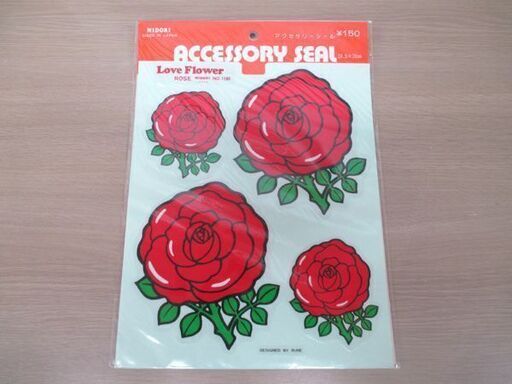 未開封品 MIDORI アクセサリーシール ROSE 昭和レトロ 内藤ルネ 7枚セット RUNE NAITO ミドリ ローズ バラ 苫小牧西店