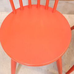 IDC大塚家具ダイニングチェア 2脚　赤 IDC大塚家具ダイニングチェア 2脚 赤