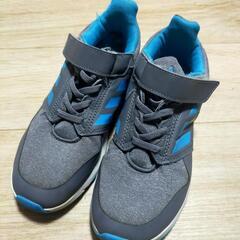 adidas キッズ スニーカー グレー/ブルー☆21サイズ