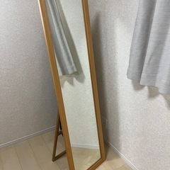 無印良品 木製ミラー 壁掛け/スタンド両用 メープル材 幅42c...