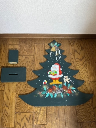 トールペイントクリスマスツリー大きい手描き木製☆ハンドメイド