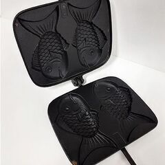 札幌【南部鉄器 盛栄堂 たい焼き器】2匹焼き 2匹用 2丁焼き 南部盛栄堂 菓子型 和菓子 和スイーツ 鯛焼き器 鋳物 岩手 水沢 北20条店の画像