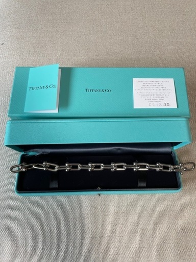 【美品】ティファニー　ハードウェアブレスレット　ラージ　2コマ追加