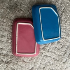 食器　プレート　ピンク青2枚セットの画像