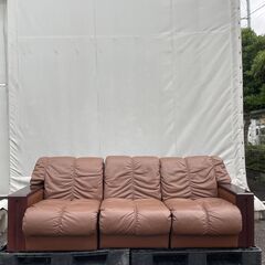 ソファーセット：2人掛け、3人掛け（合成皮革）茶色の画像