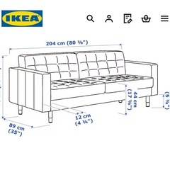 ※値下げ可　IKEA 3人掛けソファー LANDSKRONA ランズクローナ ベージュの画像
