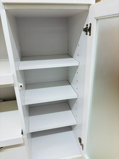 ★834『大きすぎない食器棚をお探しの方！』　レンジボード ミニ 白 ミドルタイプ　 リサイクルマート鹿児島宇宿店