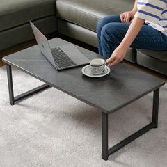 【新品／未組立品】センターテーブル コーヒーテーブル 大理石調ブ...