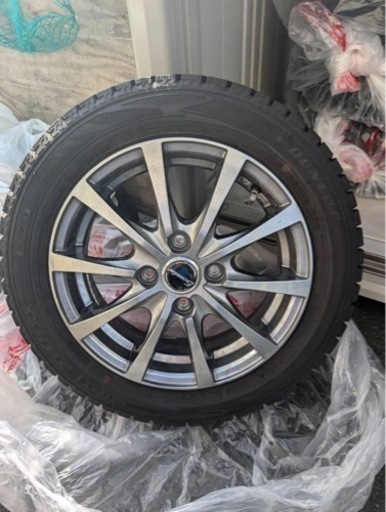 ホンダ純正アルミ+バリ溝タイヤ4本セット 155/65 R14（バリ溝
