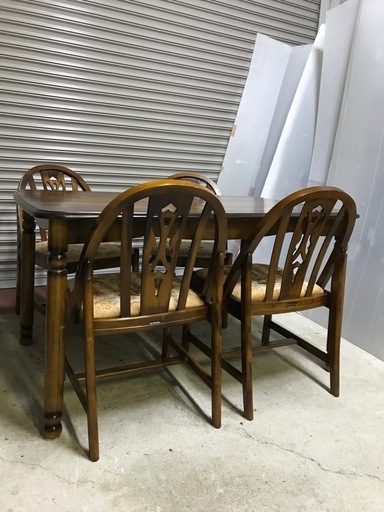 カリモク オールドレトロダイニング5点セット　幅124cm